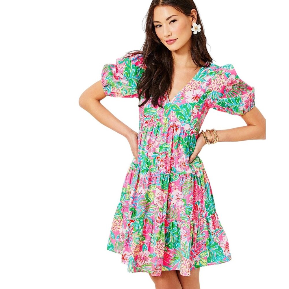 Lilly Pulitzer Nalani Lined Cotton Dress in Journey to the Jungle NWT - Size 6